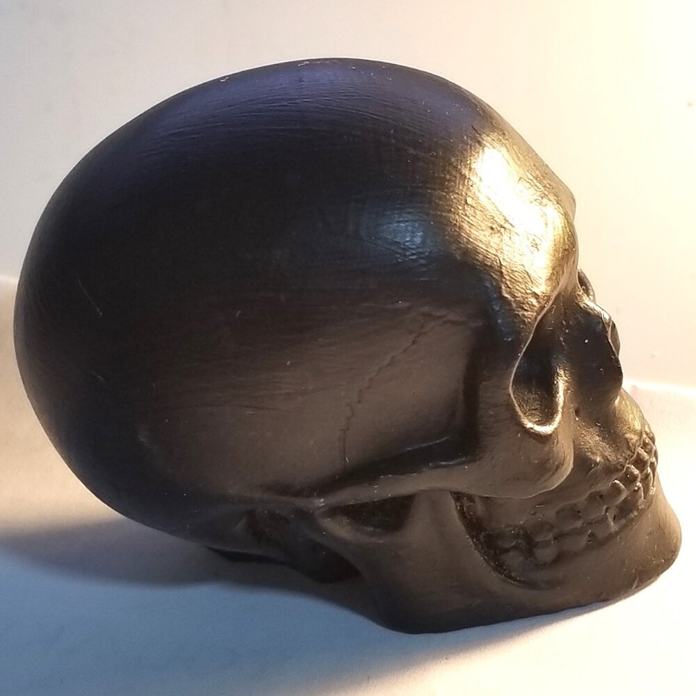 Mini Black Resin Skull Head Sculpture Modern Skull Art Home Decor for Edgy Style - Picture 8 of 12